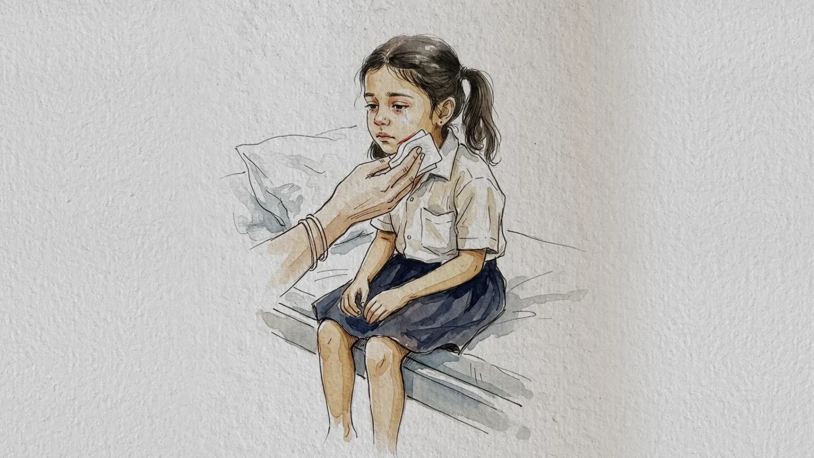 Your child splits their face open. What's the first thing to check?